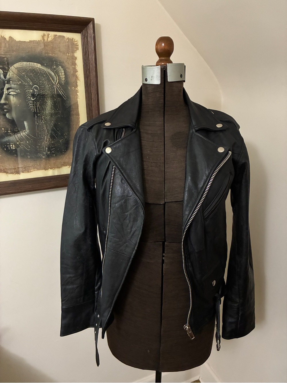Pele Che Coco Recycled Black Leather Moto Jacket